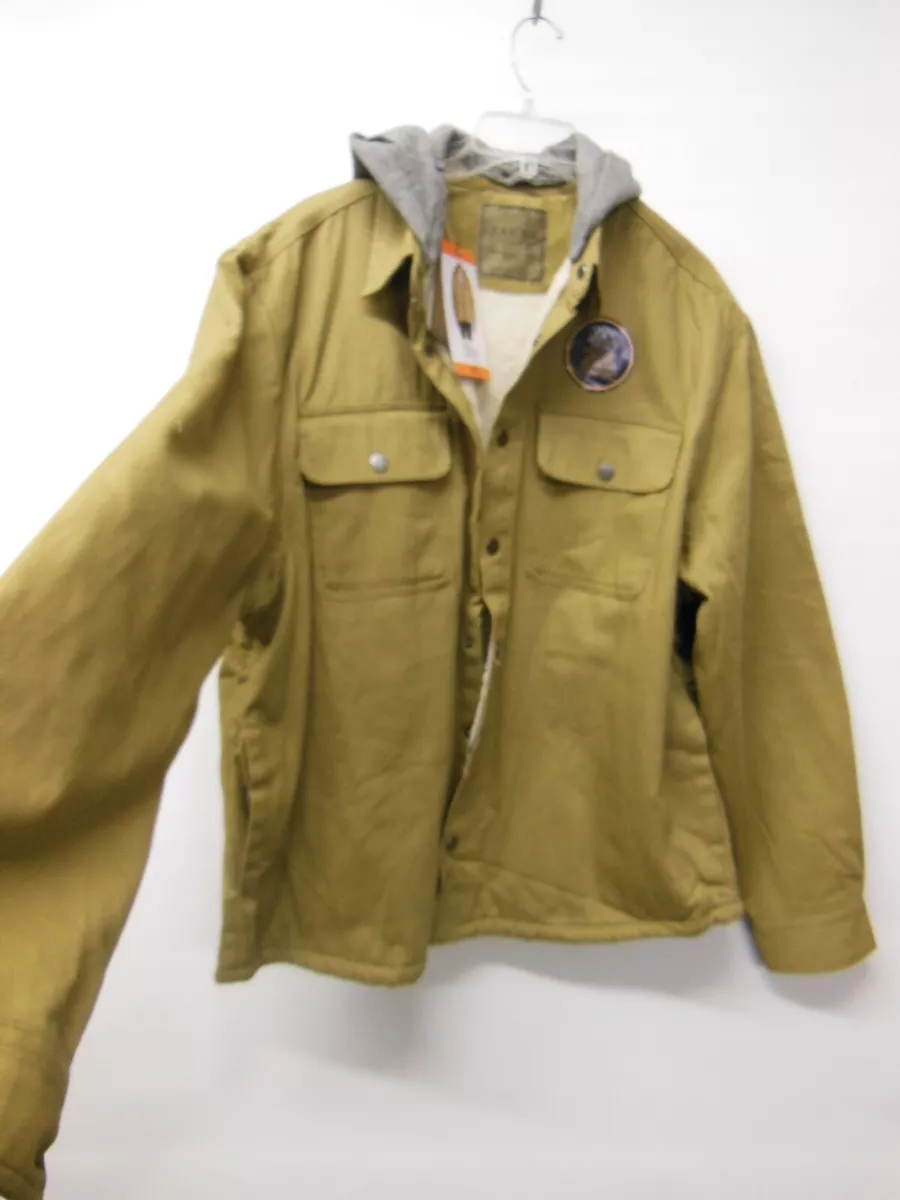 sherpa lined Men's hooded Jacket w/ Snap Front Closure - Size XXL - New w/ Tag