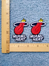 LOT OF 2  MIAMI HEAT NBA BASKETBALL IRON ON PATCHES free shipping