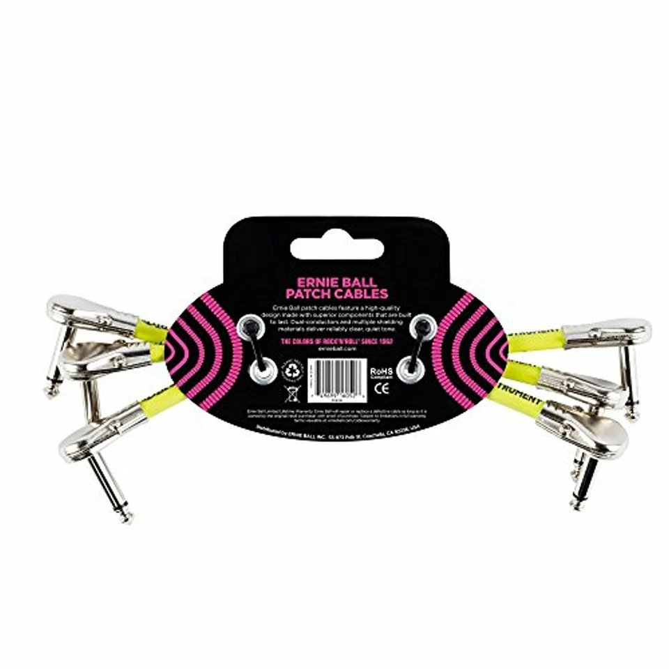 5 PACK Ernie Ball 6052 Ultraflex 6" Pancake Patch Cables, Pack of 3, White - Image 3 of 3