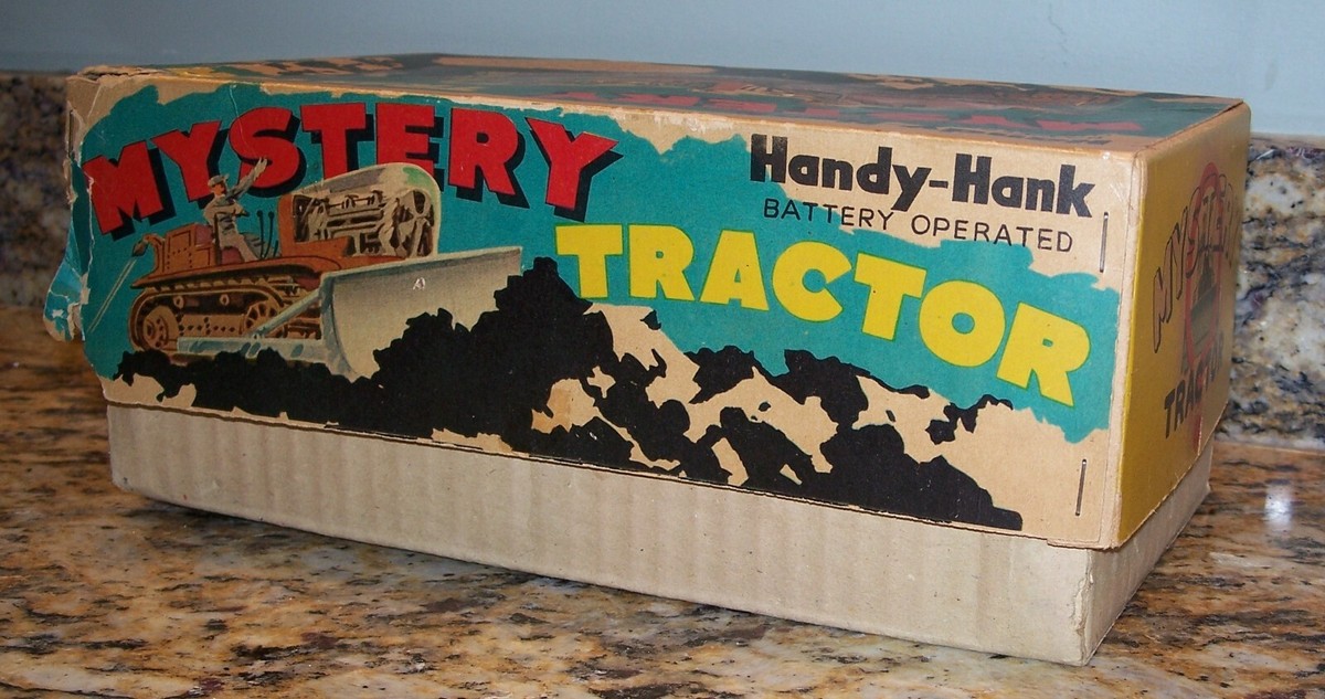 1950's Handy Hank Mystery Tractor Bulldozer #112 with Box 1950's Handy Hank Mystery Tractor Bulldozer #112 with Box