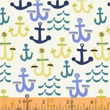 Quilting Sewing Fabric Low Price Windham Seaside anchors 42695-3