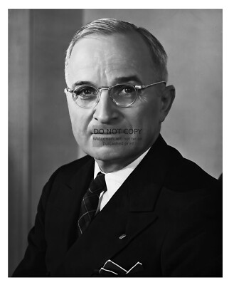 PRESIDENT HARRY S. TRUMAN PORTRAIT 8X10 B&W PHOTO