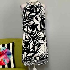 White House Black Market WHBM Sleeveless Blouson Dress XS Work Cocktail
