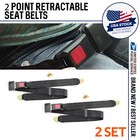 2SET 2 Point Non All Vehicle Lap Seat Belt Universal Replacement Seatbelt Black