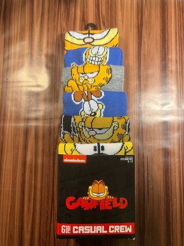 Garfield 6 Paar Freizeit Crew Socken Herren 8-12 Nickelodeon Katze Jim Davis Cartoon TV - Bild 8 von 11