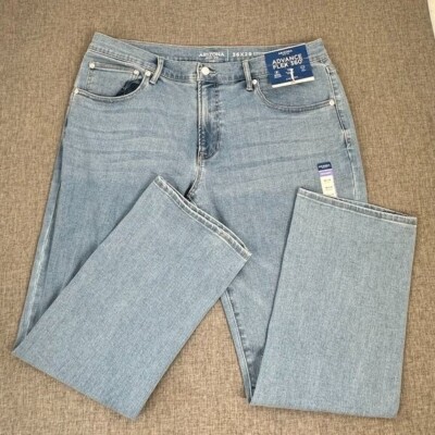 NEW! Mens Arizona Jean Advance Flex 360 Straight Jeans $50 Split Cut Knees 36X29