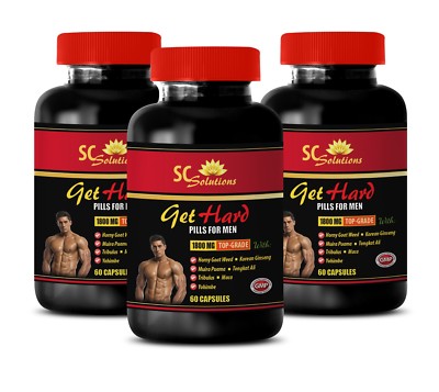 GET HARD PILLS 3B - Testosterone booster for men - tribulus extract -Muira Puama