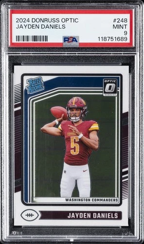 2024 PANINI DONRUSS OPTIC #248 JAYDEN DANIELS ROOKIE RC PSA 9