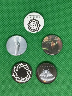 Set of 5 Badges - Bad Omens - 25mm badges - Rock / Heavy Metal 