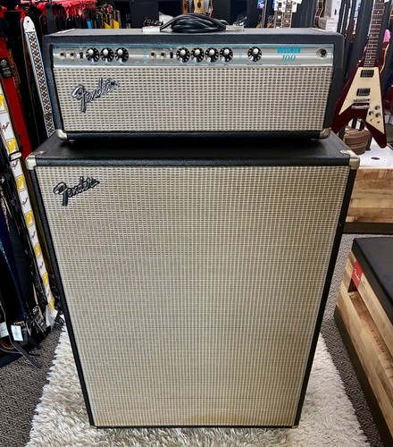 Vintage 1976 Fender Bassman 100 Silverface Tube Amp Head & Speaker Cabinet