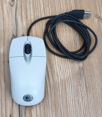 Logitech RX300 USB-Maus Optical weiß optische Scroll-Maus wie NEU