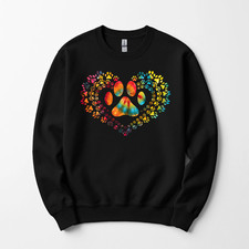 Tie Dye Love Dog Paw Print Heart Animal Lover Gifts Sweatshirt