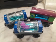 Thomas Friends Aquarium Cars Lot Of 3 Wooden Good Preowned Condition