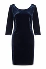 Womens Bravissimo Size 14 Sheath Dress Blue Knee Length Scoop Neck 3/4 Sleeve