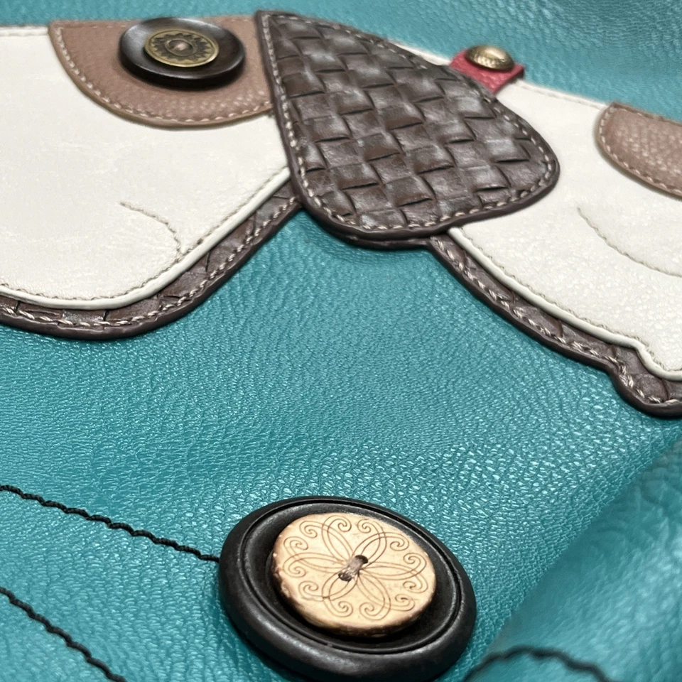 Chala Beagle Dog Handbag Faux Leather Green Whimsical Art 3D - Image 3 of 4