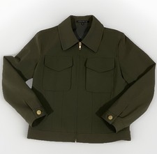 Theory Vika Jacket, Military Green, Crop, Wom...