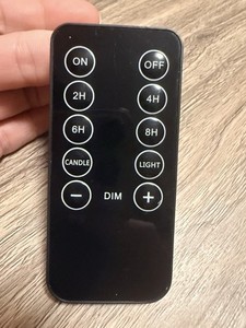 Black Wireless Remote Control Timer Dimmer for Candle Light, CR2025