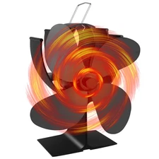 drtulz Wood Stove Fan Fireplace 4 Blade Heat Powered Stove Fans for Woods Log...