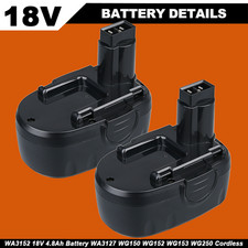 2-Pack For Worx WA3127 18V 4.8Ah Battery WA3152 WG150 WG152 WG153 WG250 Cordless