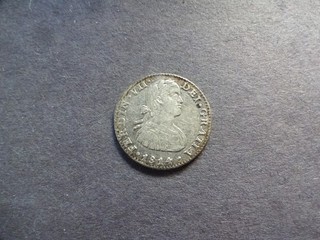 Mexico 1 One Real 1814 JJ Almost Uncirculated Old Cleaning Hairlines Ex Ponterio