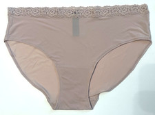 Natori LARGE Finishing Touch Lace Trim Brief Panty NWOT 7743365 Cafe Beige