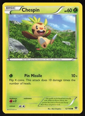 Chespin XY Base Set 12/146 NM 5ban Graphics