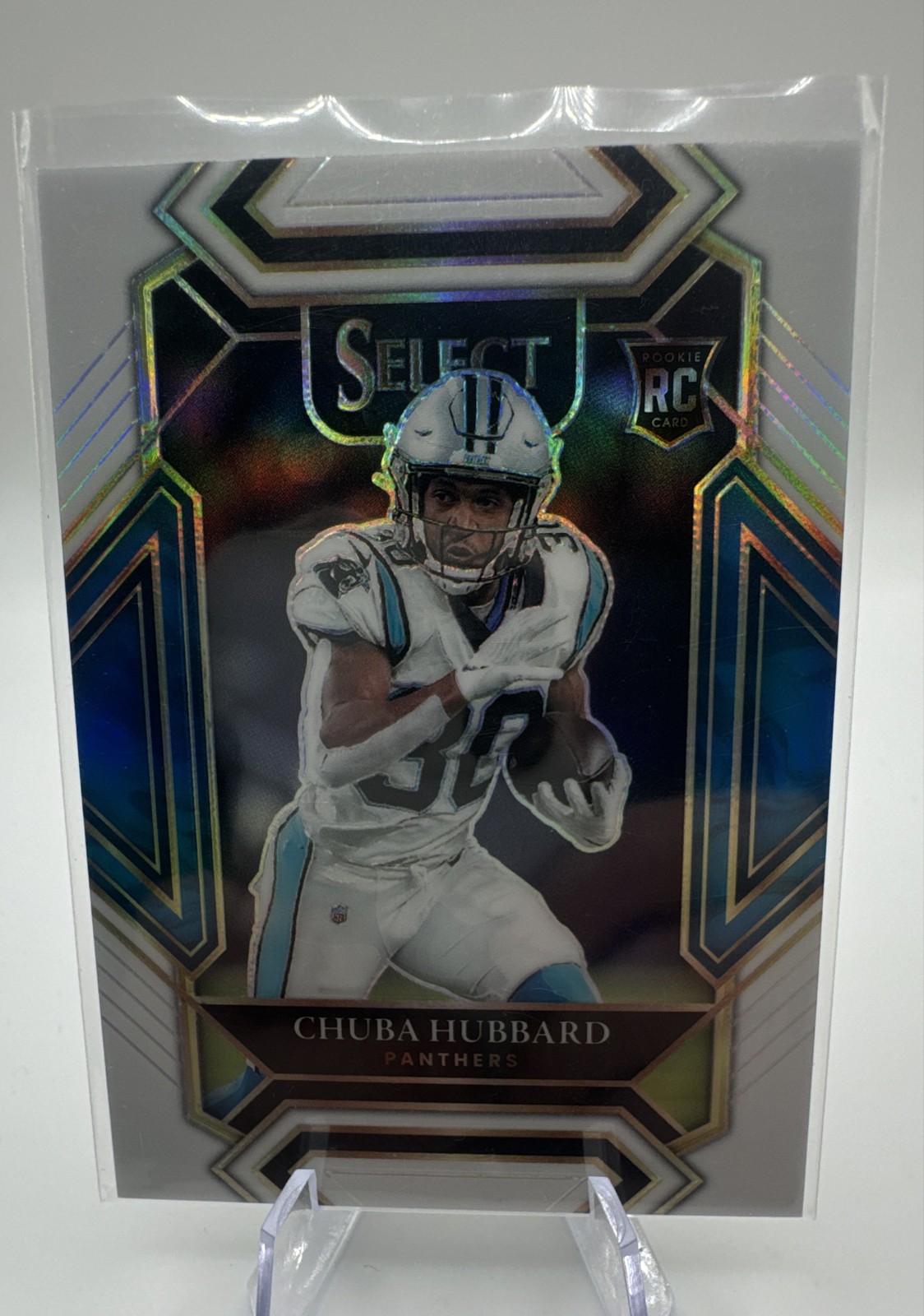 2021 Panini Select - Club Level Chuba Hubbard #276 White Prizm /35 (RC)