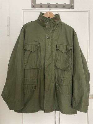Vintage US Army Field Jacket M-65 Alpha Industries L Olive Grün 