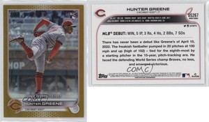2022 Topps Update Rookie Debut Gold Foil Hunter Greene #US267 Rookie RC