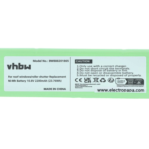 Batterie remplace Velux 946933 946930 2200mAh 10,8V NiMH - Foto 5 di 9