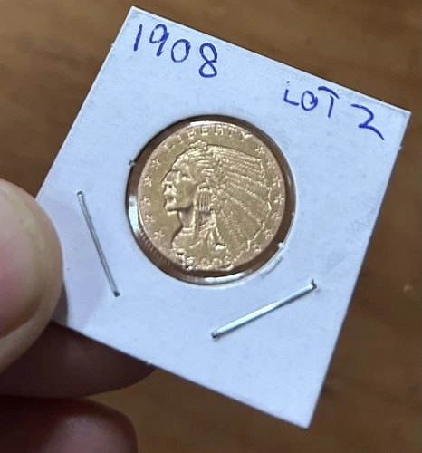 1908 $2.5 Gold Coin Indian Head Quarter Eagle