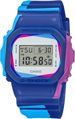 CASIO G-SHOCK DWE-5600PR-2 Over print Blue White Men's Watch New
