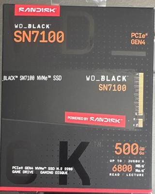 SanDisk WD_BLACK SN7100 500GB NVMe PCIe Gen4 M.2 2280 SSD 6800MB/s