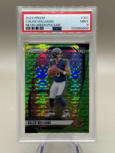 2024 Panini Prizm CALEB WILLIAMS Neon Green Pulsar RC! PSA 9 fresh grade