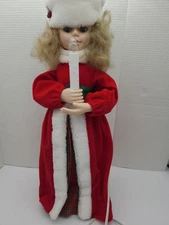 Telco Motion-Ettes Christmas Animated Illuminated Girl With Candle 24" Works Box