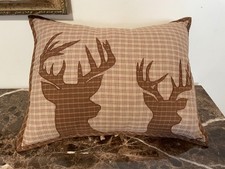 VHC Brands Tallmadge Deer Silhouette Throw Pillow 14x22 Rustic Cabin Farmhouse