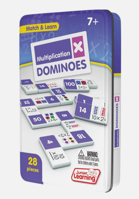 Junior Learning Multiplication Dominoes Game Set, 28 Pieces, Ages 7-9, Math new
