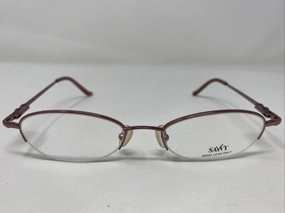 Savvy Eyewear SAVVY 298 PK 50-18-135 Pink Metal Half Rim Eyeglasses Frame H961