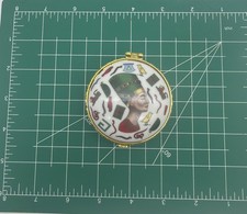 Egyptian Porcelain Tricket Box Hieroglyphics ￼round Shape New No Box