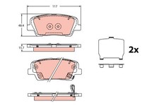Bremsbelagsatz Hinten für KIA Sorento III UM 15-20