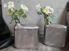 ❤️ 2x tolle Eyecatcher Vase * silber * Alu * Design * Deko ❤️