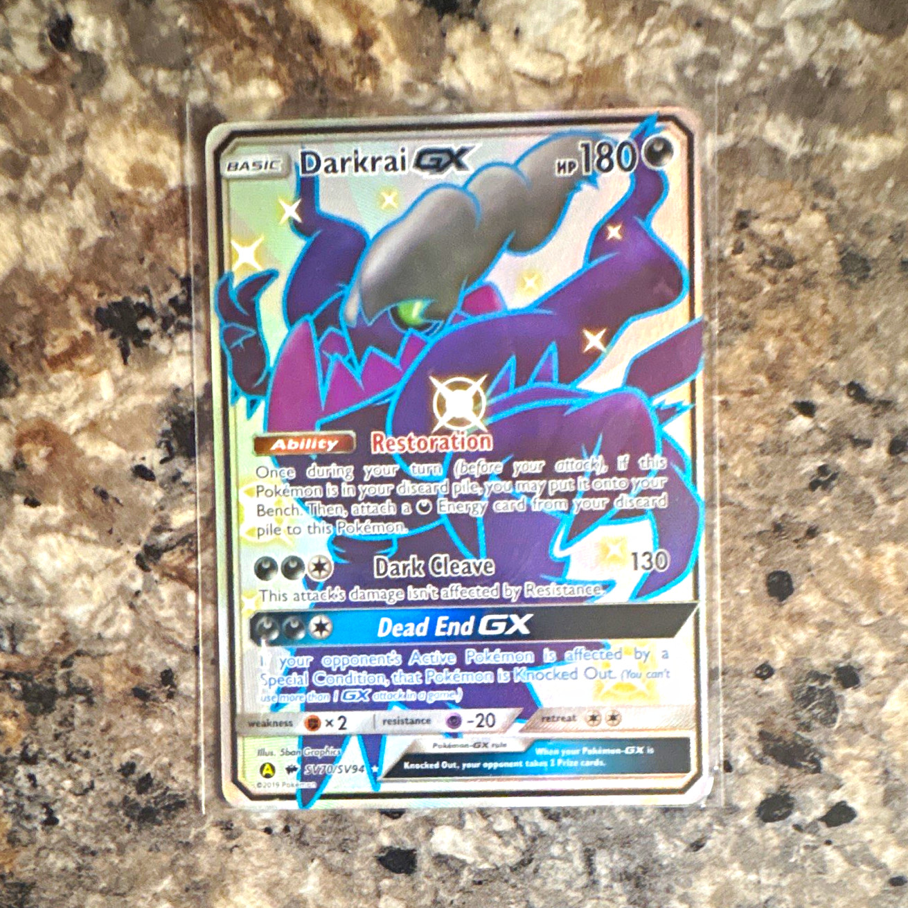 Darkrai GX SV70/SV94 Hidden Fates Shiny Vault Ultra Rare Full Art Holo 180HP