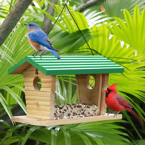 STARSWR Bluebird Feeder Mealworm Hanging Outdoor Bird House Perfect Gift