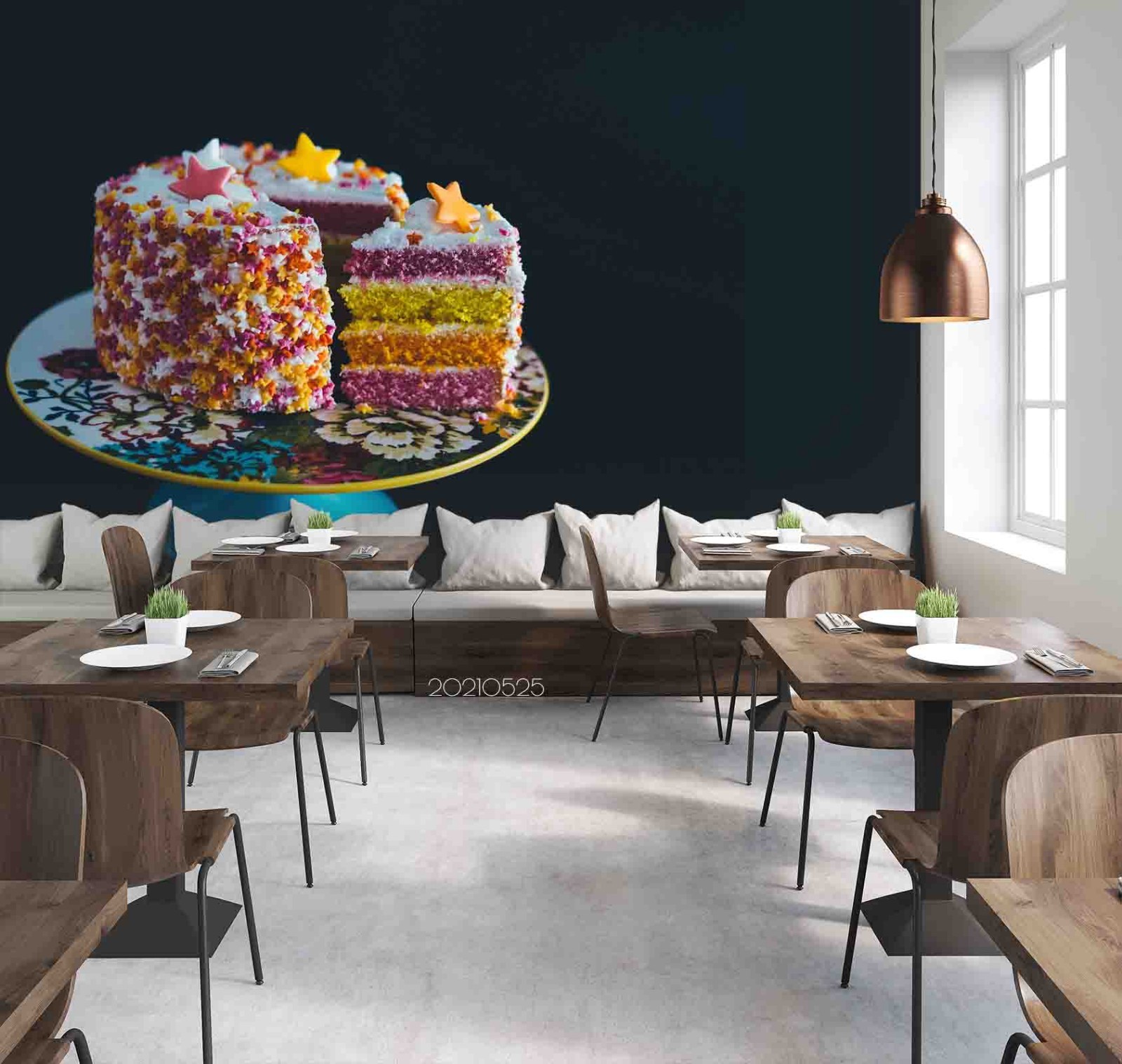3D Cake Food Wall Murals Wallpaper Murals Wall Sticker 9