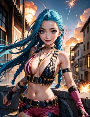 League of Legends Jinx full artwork waifu anime print #17