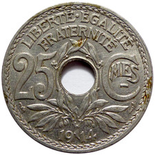 25 Centimes LINDAUER Cmes SOULIGNÉ 1914