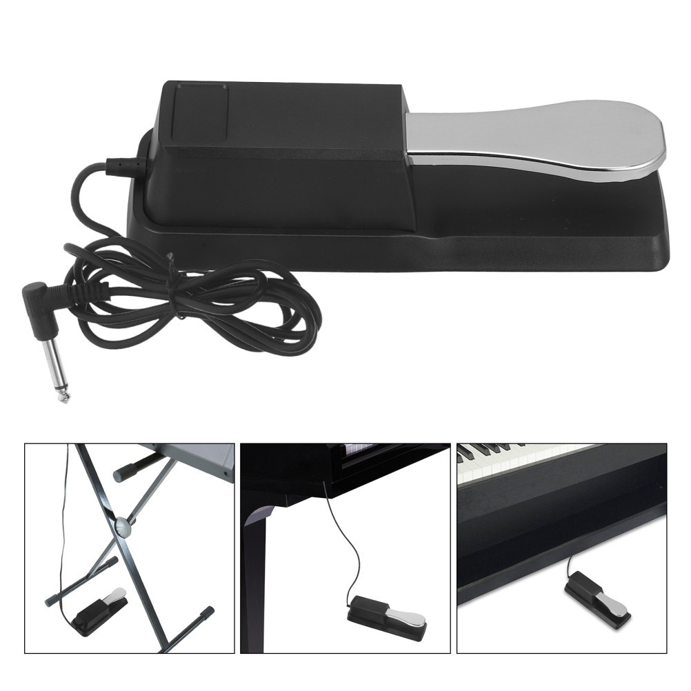 Tastiera antiscivolo stabile pedale supporto lega argento accessorio pianoforte