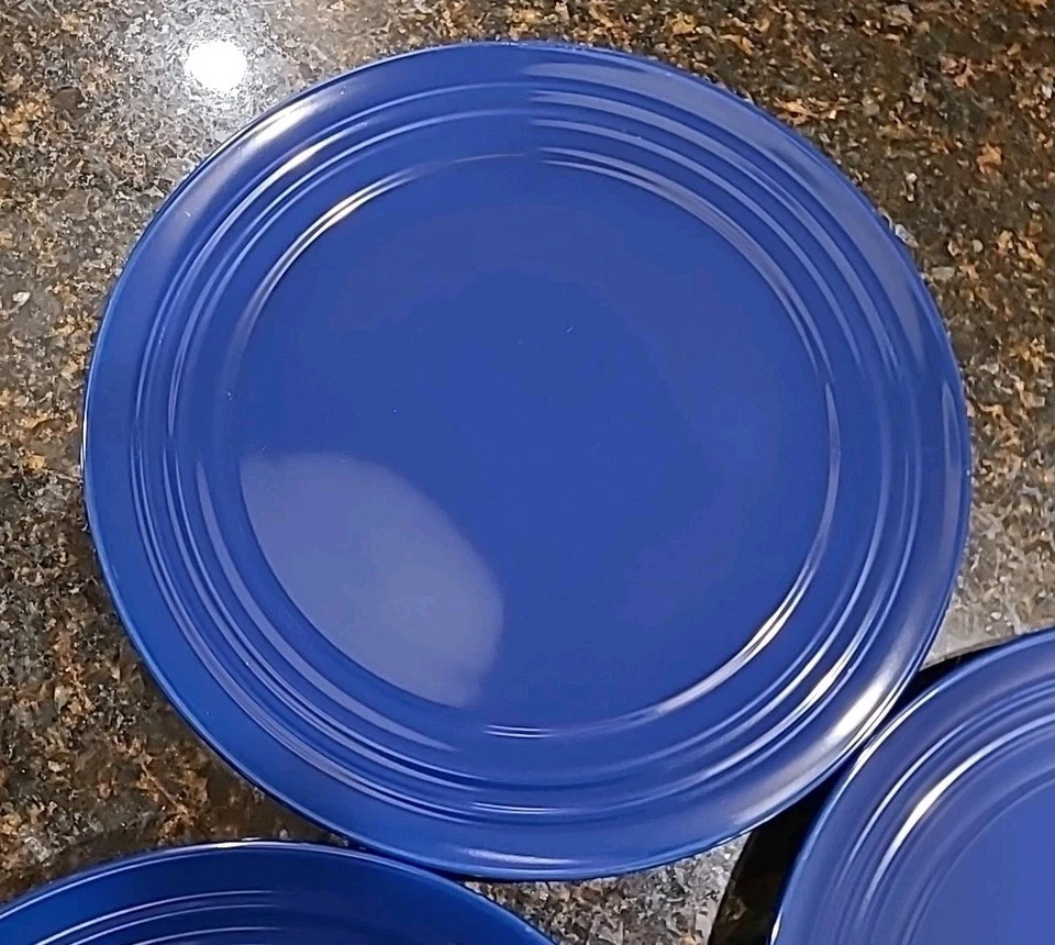JUEGO DE 3 Platos de Cena Rachael Ray DOUBLE RIDGE Azul 11"  Foto 4 de 4
