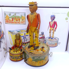 Rare Vintage 1950 Candombero Boys Jouet en Tôle à Remontoir Danceur de Candombe
