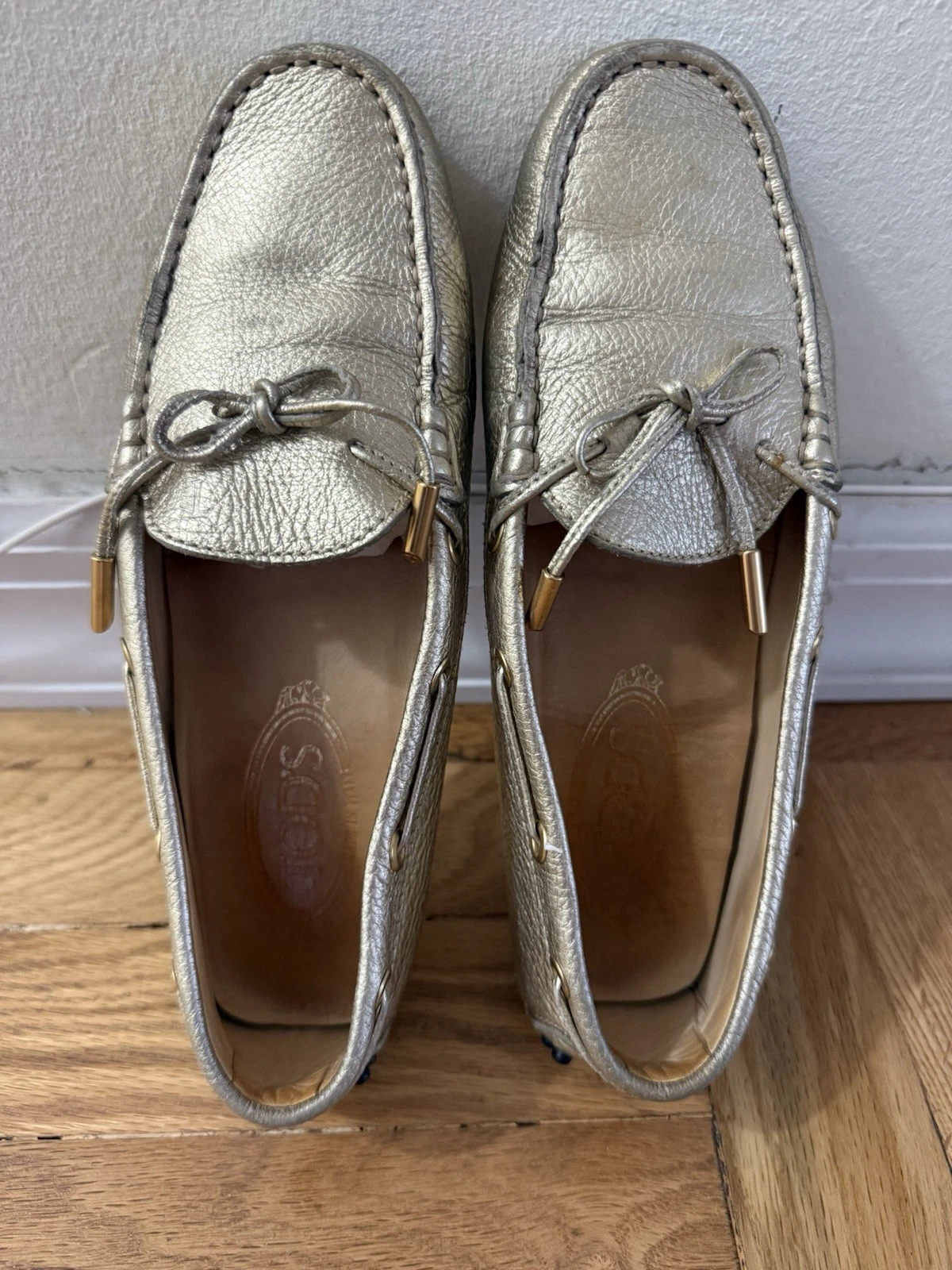 TOD’S Tod's Mocassini scarpe donna pelle oro comode Made in Italy taglia 36 US 6